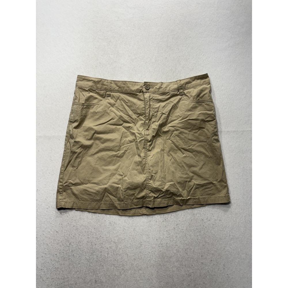 St. John's Bay Skort Womens 16 Beige Twill Short Stretch Pockets Casual Summer